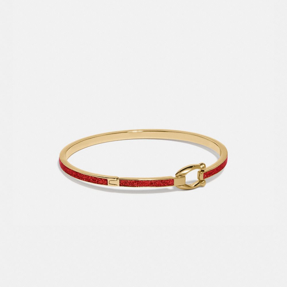 Glitter Signature Hook Bangle - ELECTRIC RED - COACH 6645