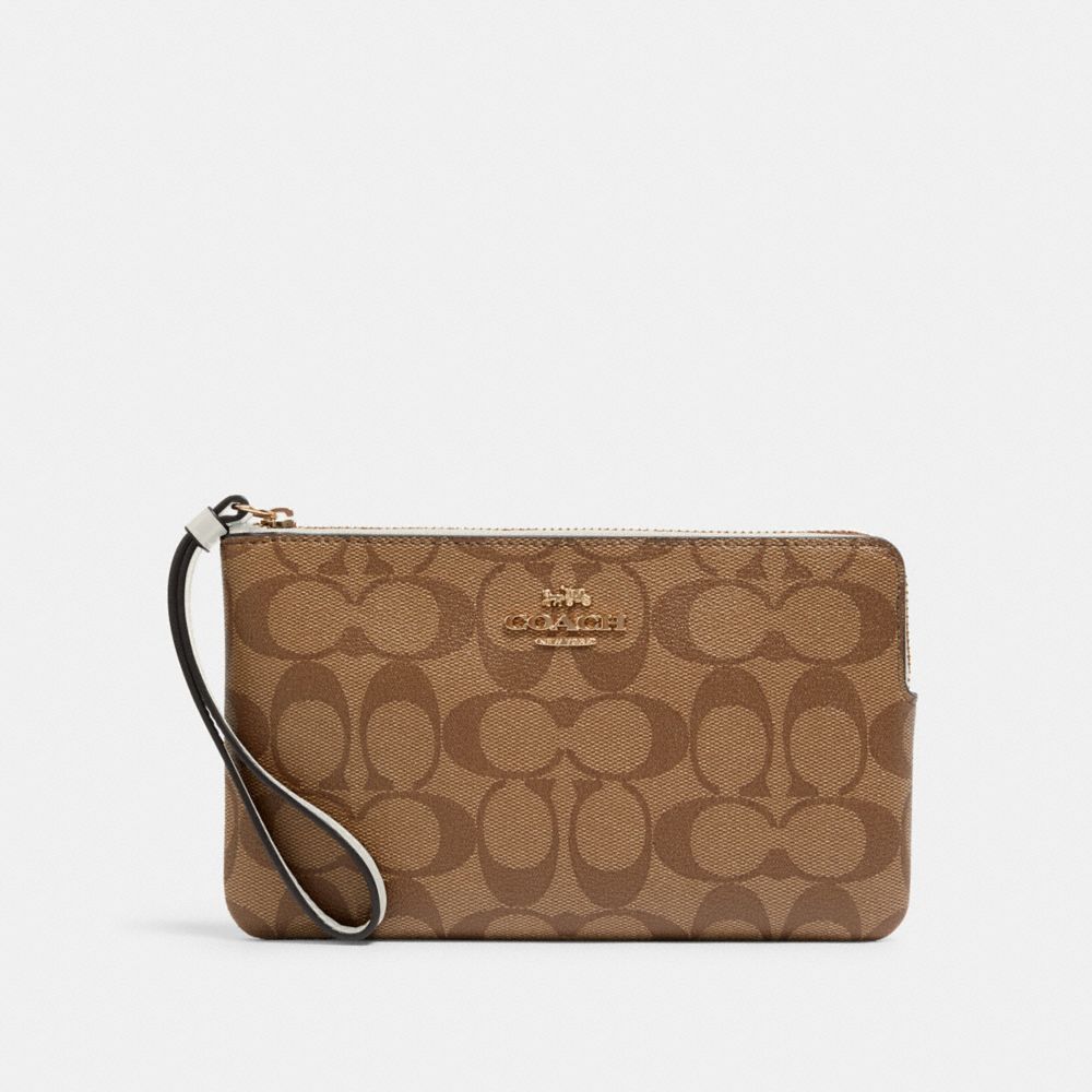 COACH CORNER ZIP WRISTLET (C7406)-IM/CHALK MULTI