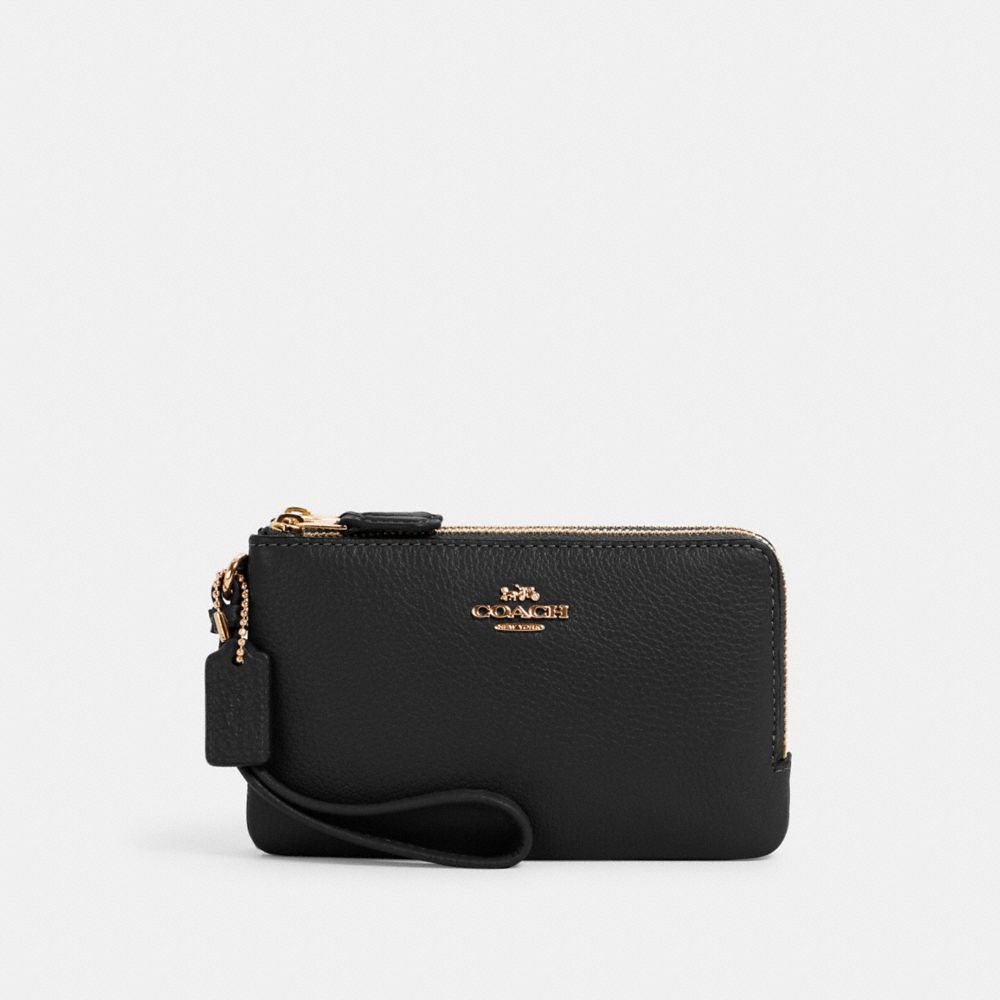 COACH 6649 DOUBLE CORNER ZIP WRISTLET IM/BLACK