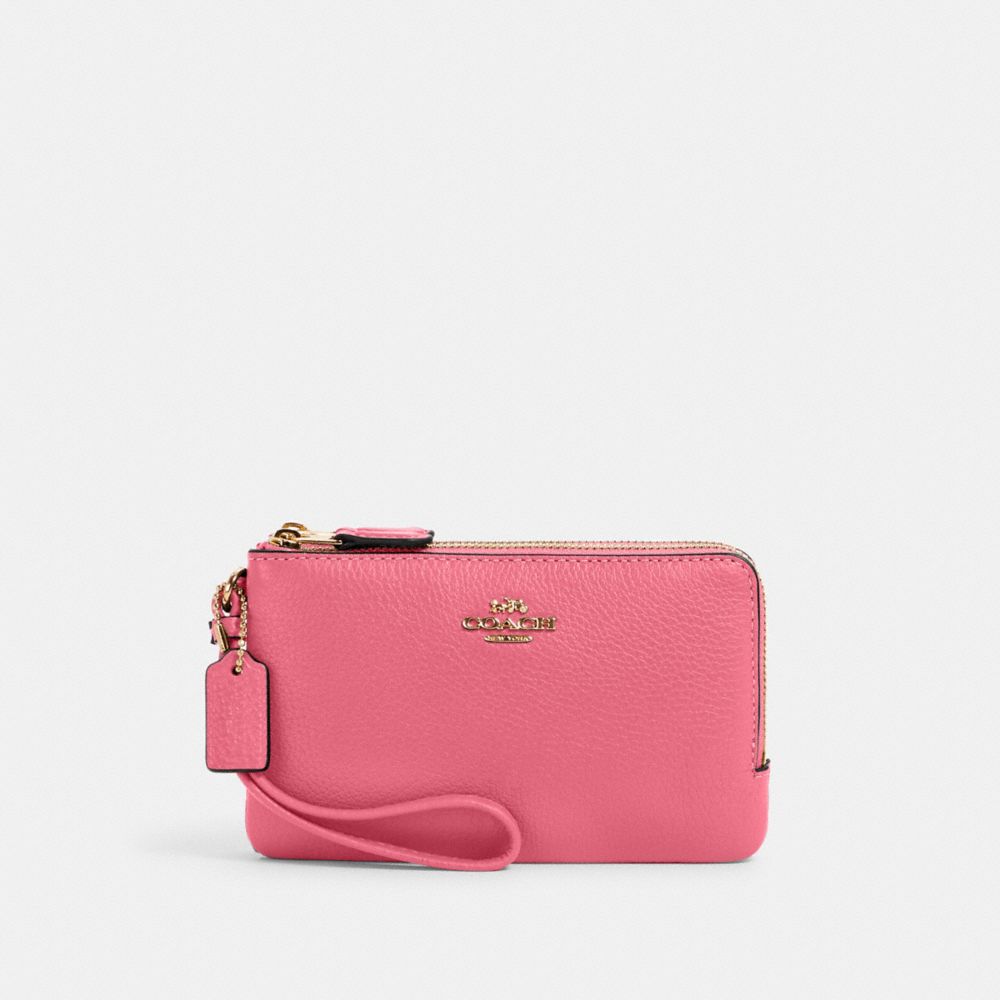 COACH 6649 - DOUBLE CORNER ZIP WRISTLET IM/CONFETTI PINK