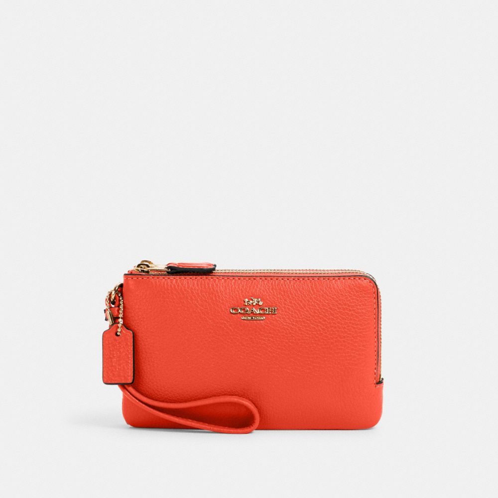 DOUBLE CORNER ZIP WRISTLET - IM/MANGO - COACH 6649