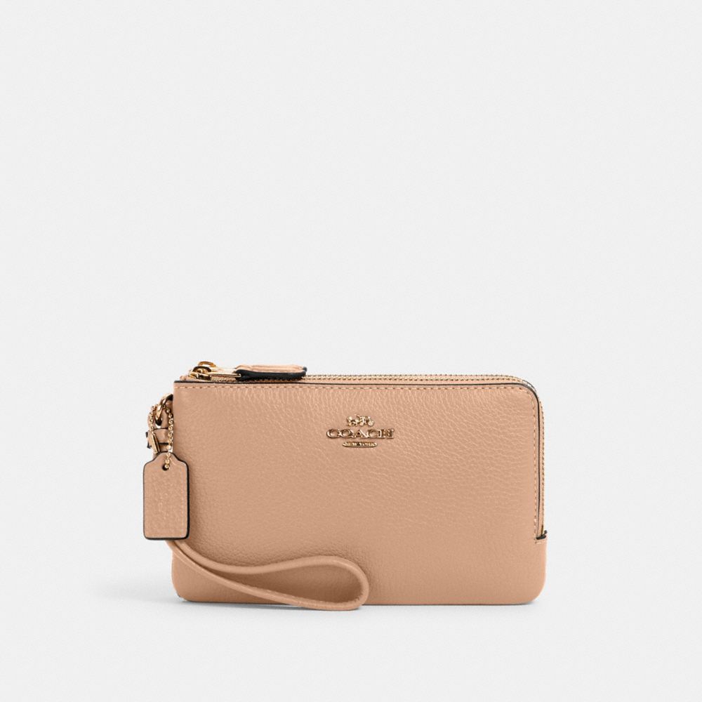 COACH 6649 - DOUBLE CORNER ZIP WRISTLET IM/TAUPE