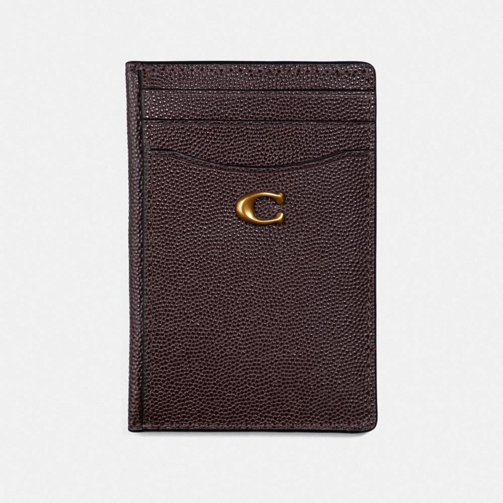 COACH 66612 CARD HOLDER OXBLOOD/BRASS