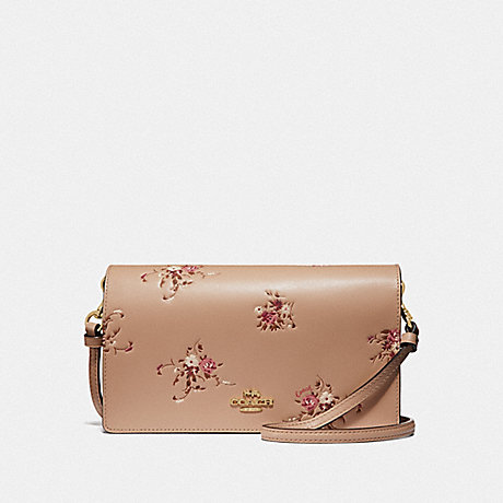 COACH 66614 HAYDEN FOLDOVER CROSSBODY CLUTCH WITH FLORAL BUNDLE PRINT BEECHWOOD FLORAL/GOLD