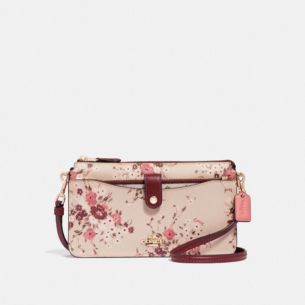 NOA POP-UP MESSENGER WITH MIXED FLORAL PRINT - 66654 - MULTI/GOLD