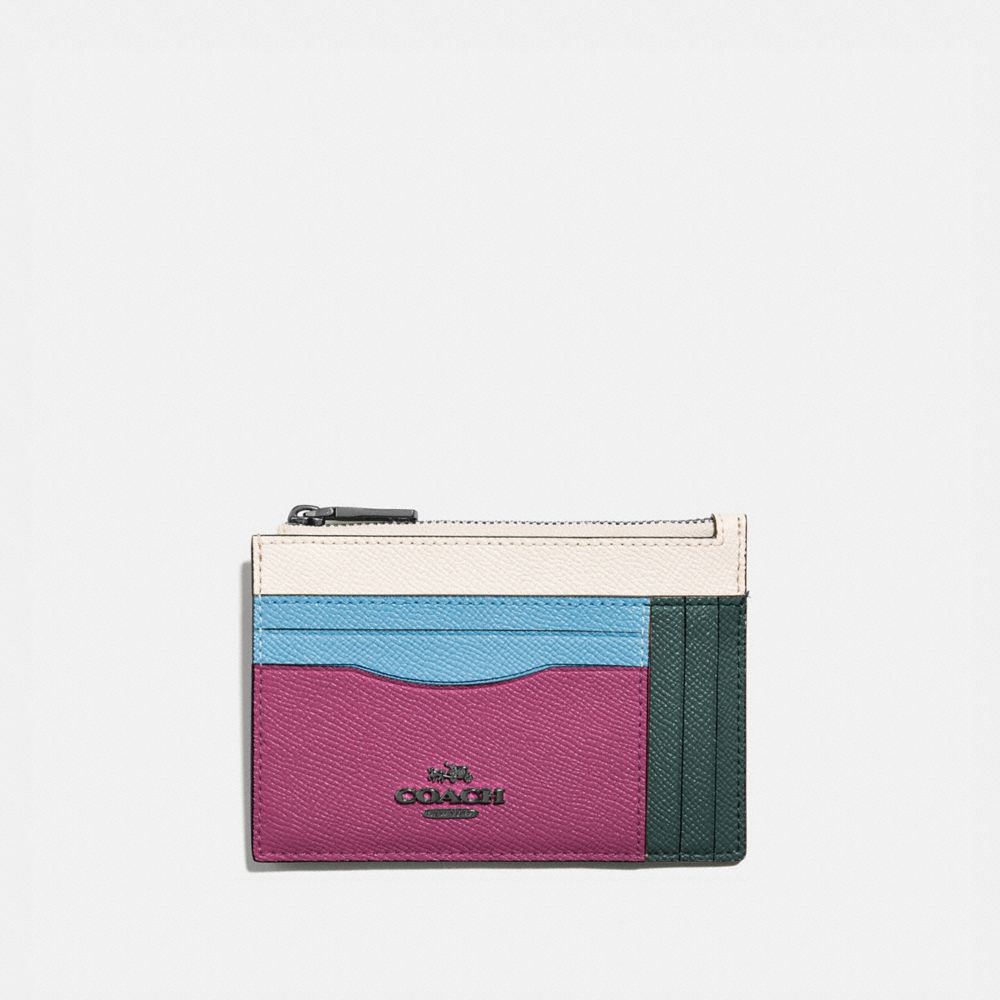 COACH 66712 - LARGE CARD CASE IN COLORBLOCK V5/CERISE MULTI