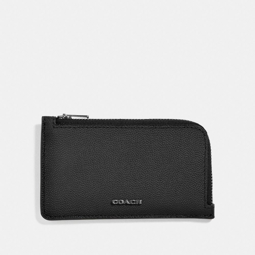 COACH 66832 L-zip Card Case BLACK