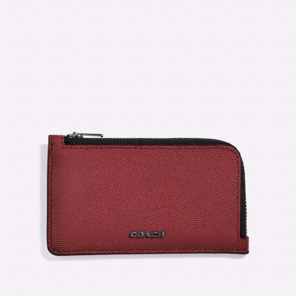 COACH 66832 L-ZIP CARD CASE RED-CURRANT