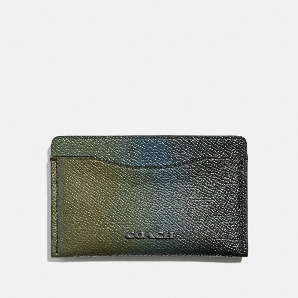 COACH SMALL CARD CASE - OLIVE/NAVY - 66837