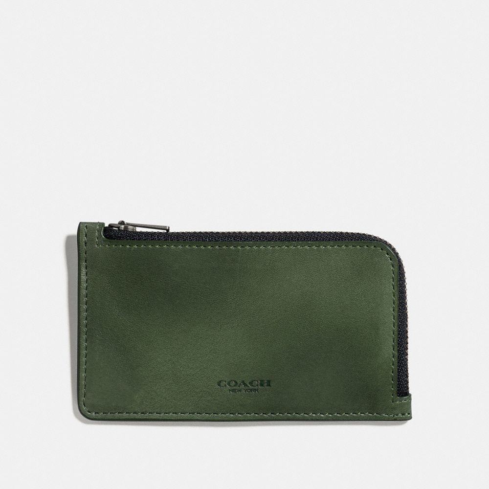 COACH 66848 L-ZIP CARD CASE OLIVE