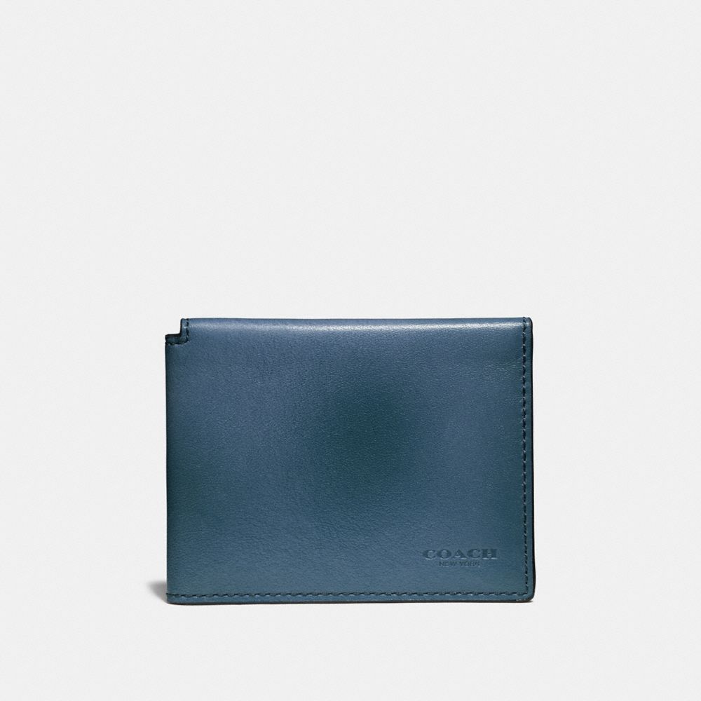 COACH TRIFOLD CARD WALLET - DENIM - 66850