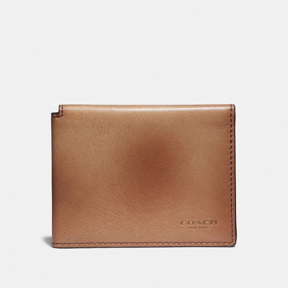 COACH Trifold Card Wallet - LIGHT SADDLE - 66850