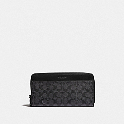 COACH 66862 Travel Wallet In Signature Canvas CHARCOAL