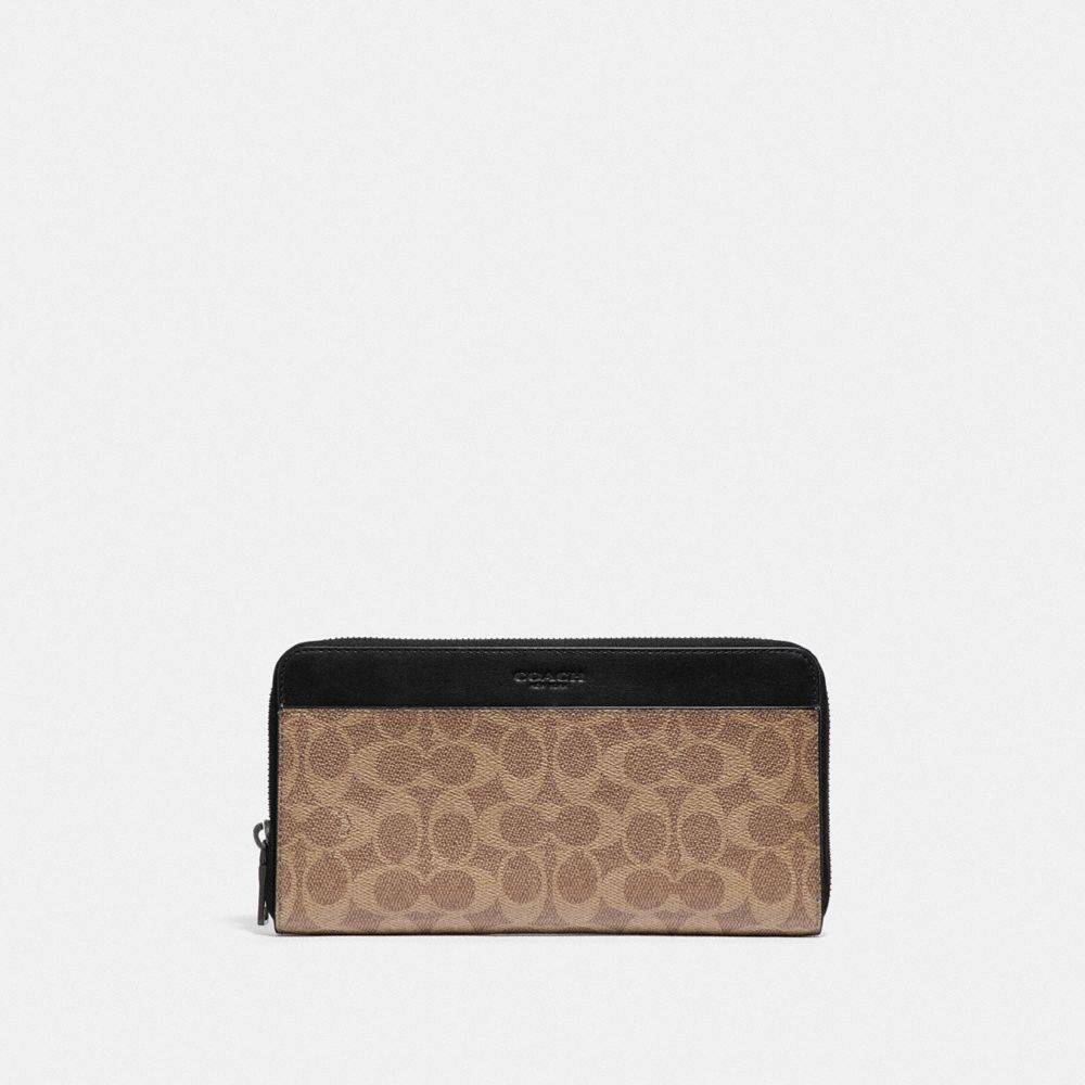 COACH 66862 - Travel Wallet In Signature Canvas KHAKI