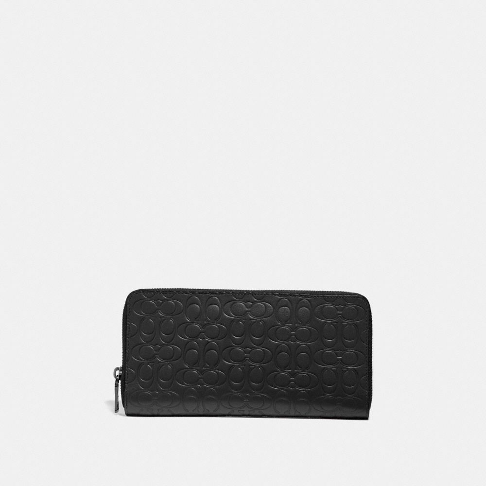 TRAVEL WALLET IN SIGNATURE LEATHER - 66864 - BLACK