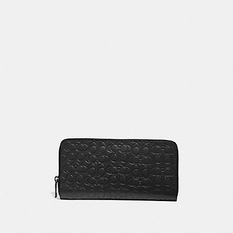 COACH TRAVEL WALLET IN SIGNATURE LEATHER - BLACK - 66864