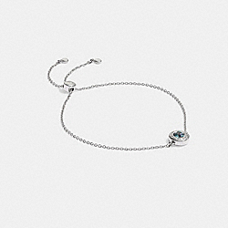 Open Circle Slider Bracelet - 67072 - Silver/Blue