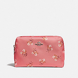 COACH LARGE BOXY COSMETIC CASE WITH FLORAL BOW PRINT - ONE COLOR - 67105