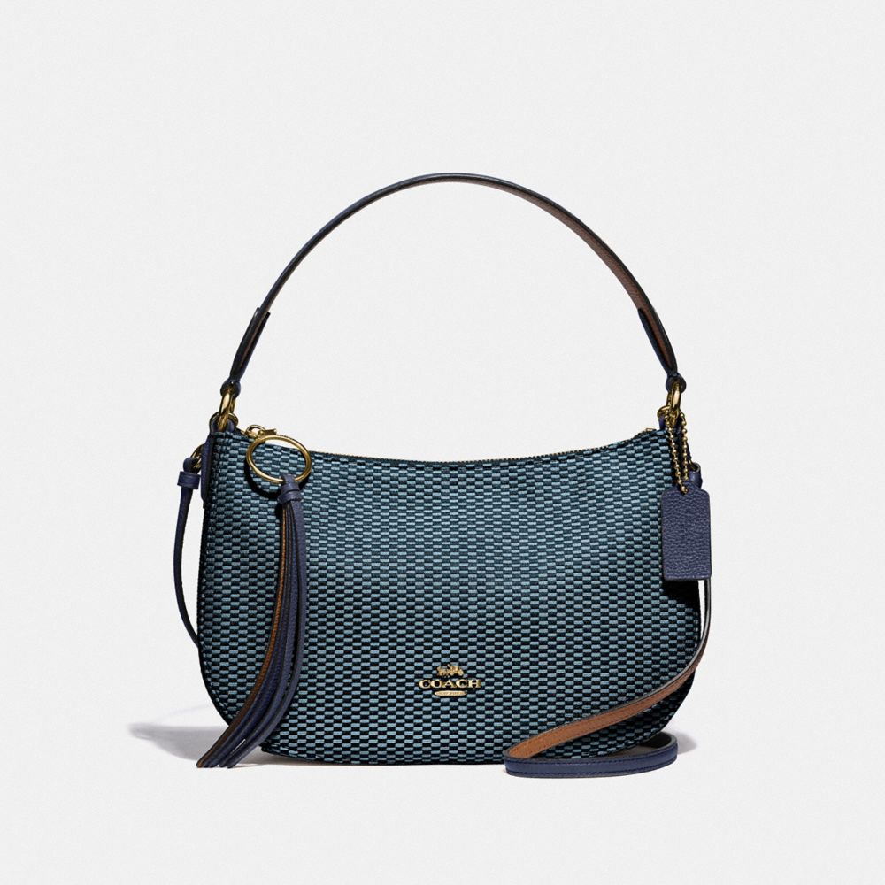 Sutton Crossbody With Legacy Print - GOLD/MIDNIGHT NAVY - COACH 67367