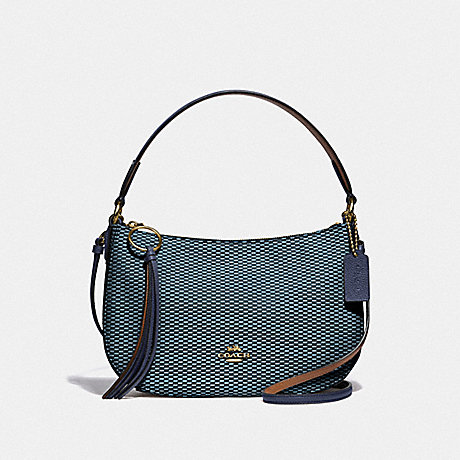 COACH 67367 Sutton Crossbody With Legacy Print GOLD/MIDNIGHT-NAVY