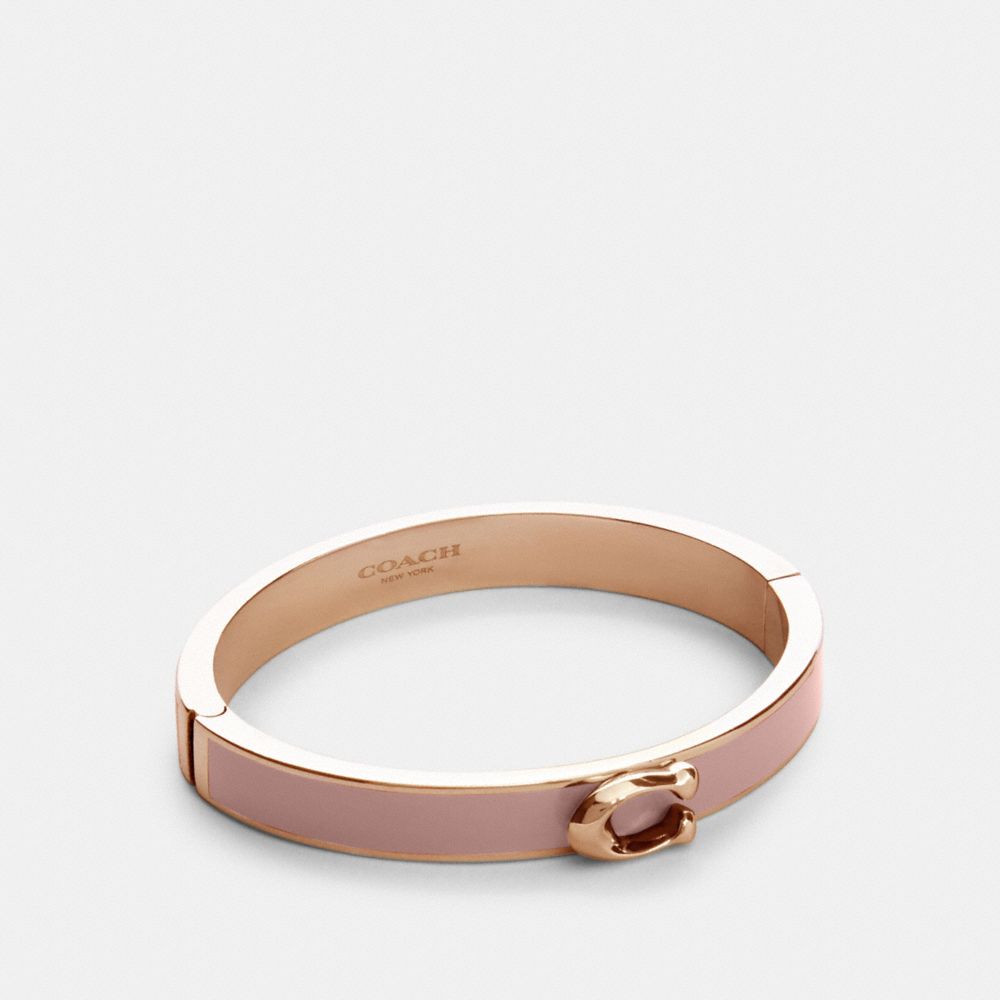 SIGNATURE PUSH HINGED BANGLE - 67480 - RS/BLOSSOM