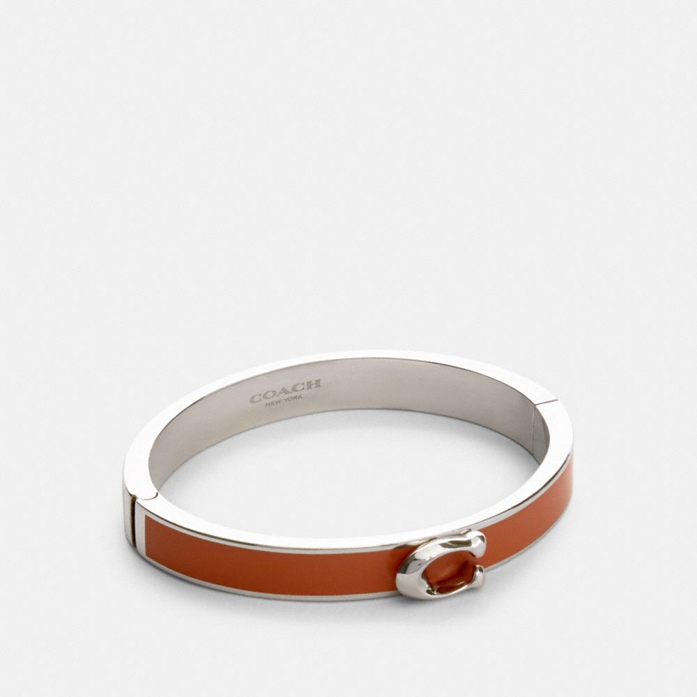 SIGNATURE PUSH HINGED BANGLE - 67480 - SV/SUNRISE