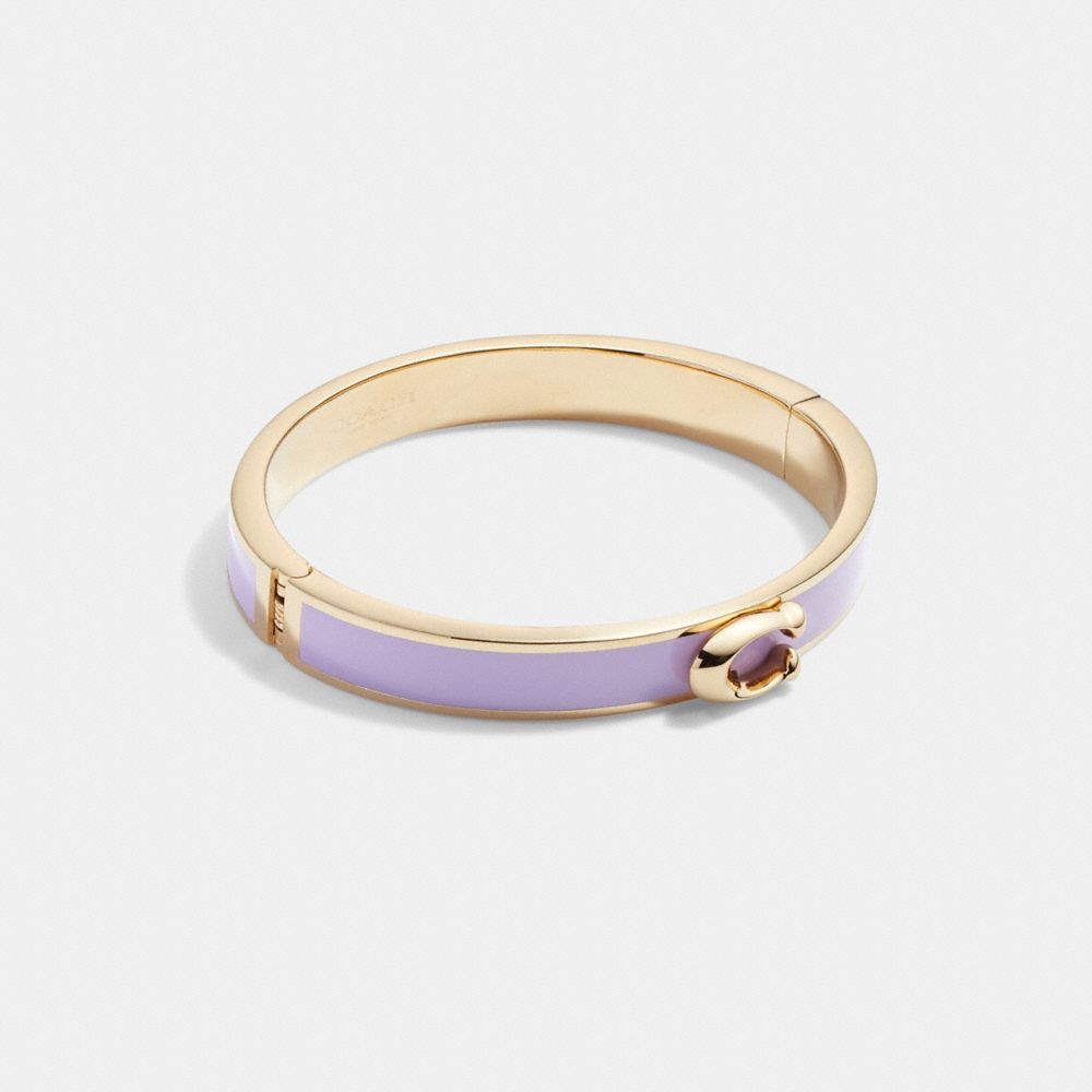 Signature Push Hinged Bangle - 67480 - Gold Soft Lilac