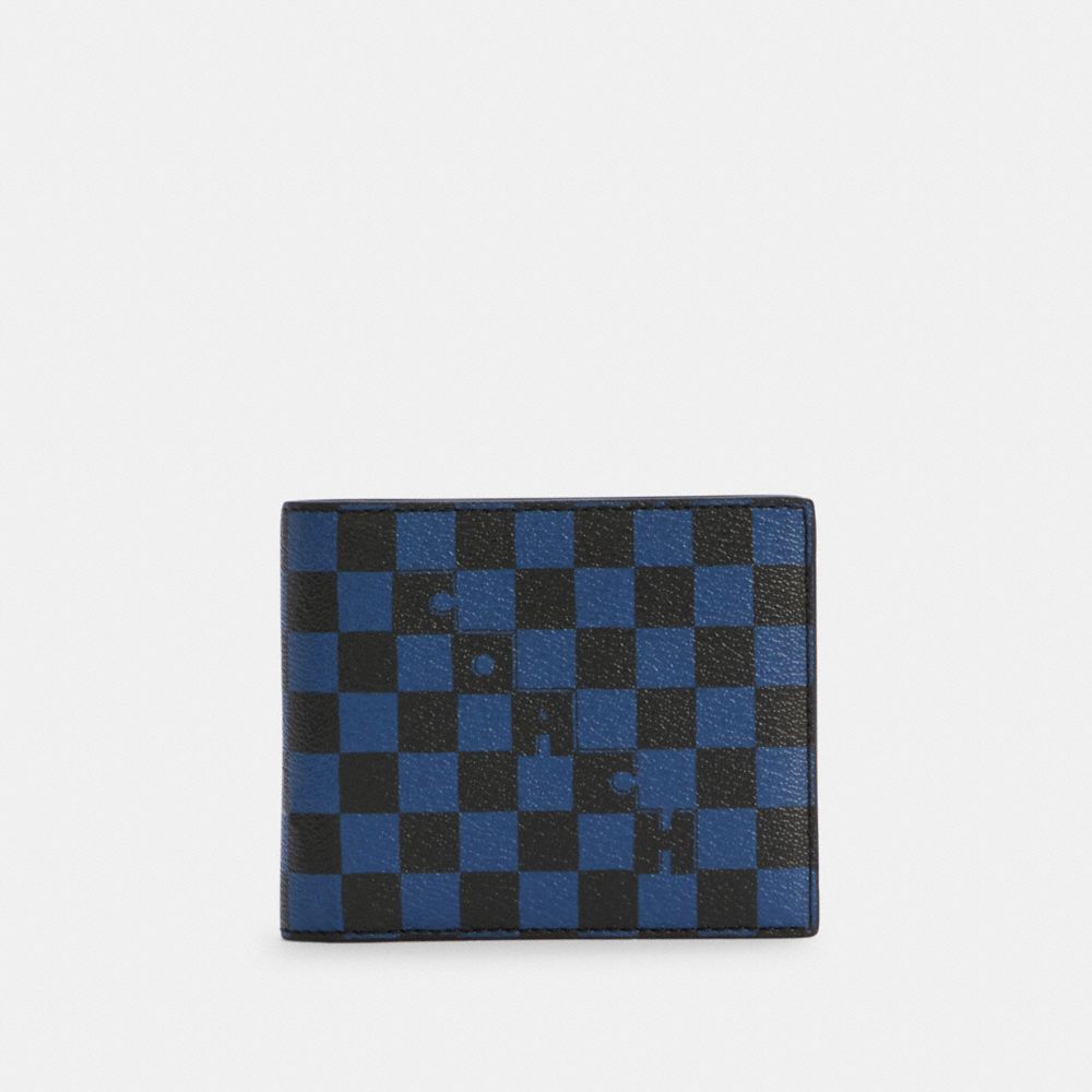 COACH 6749 3-in-1 Wallet With Checker Print QB/TRUE BLUE MULTI