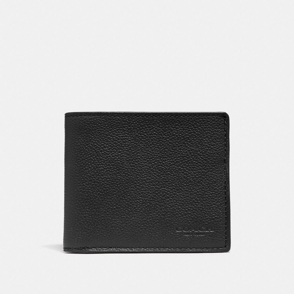 COACH 67630 Id Billfold Wallet BLACK ANTIQUE NICKEL/BLACK