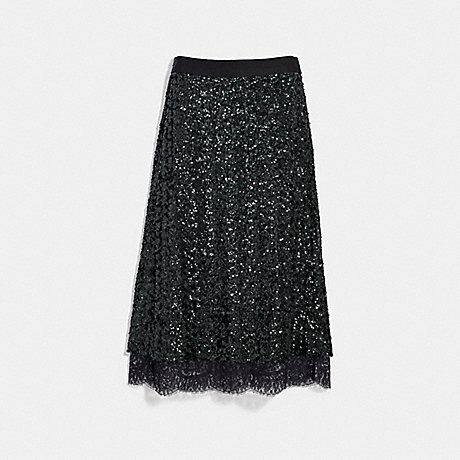 COACH Sequin Skirt - GREEN - 67642