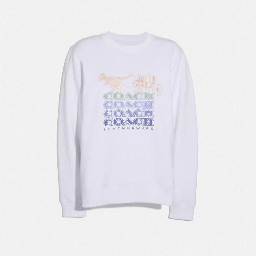 COACH 67650 - SHADOW REXY AND CARRIAGE SWEATSHIRT OPTIC WHITE