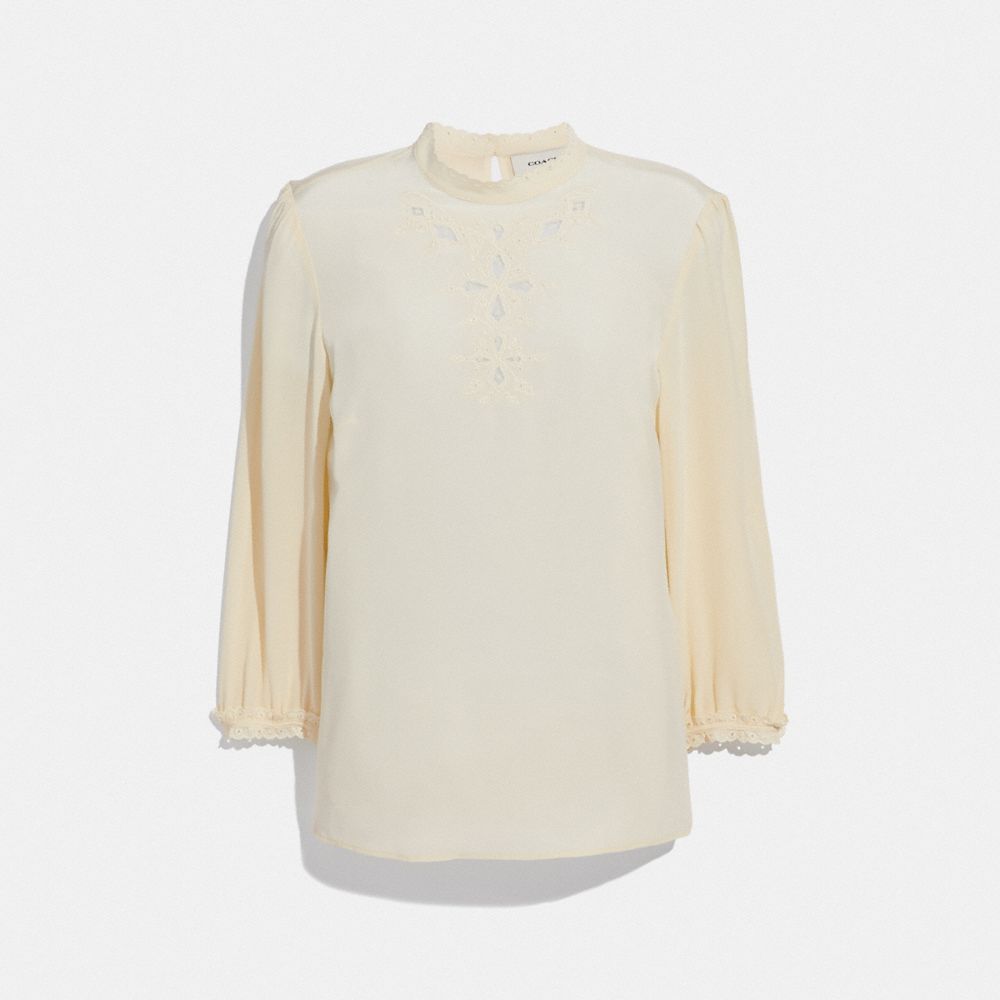 COACH EMBROIDERED TOP - CREAM - 67712