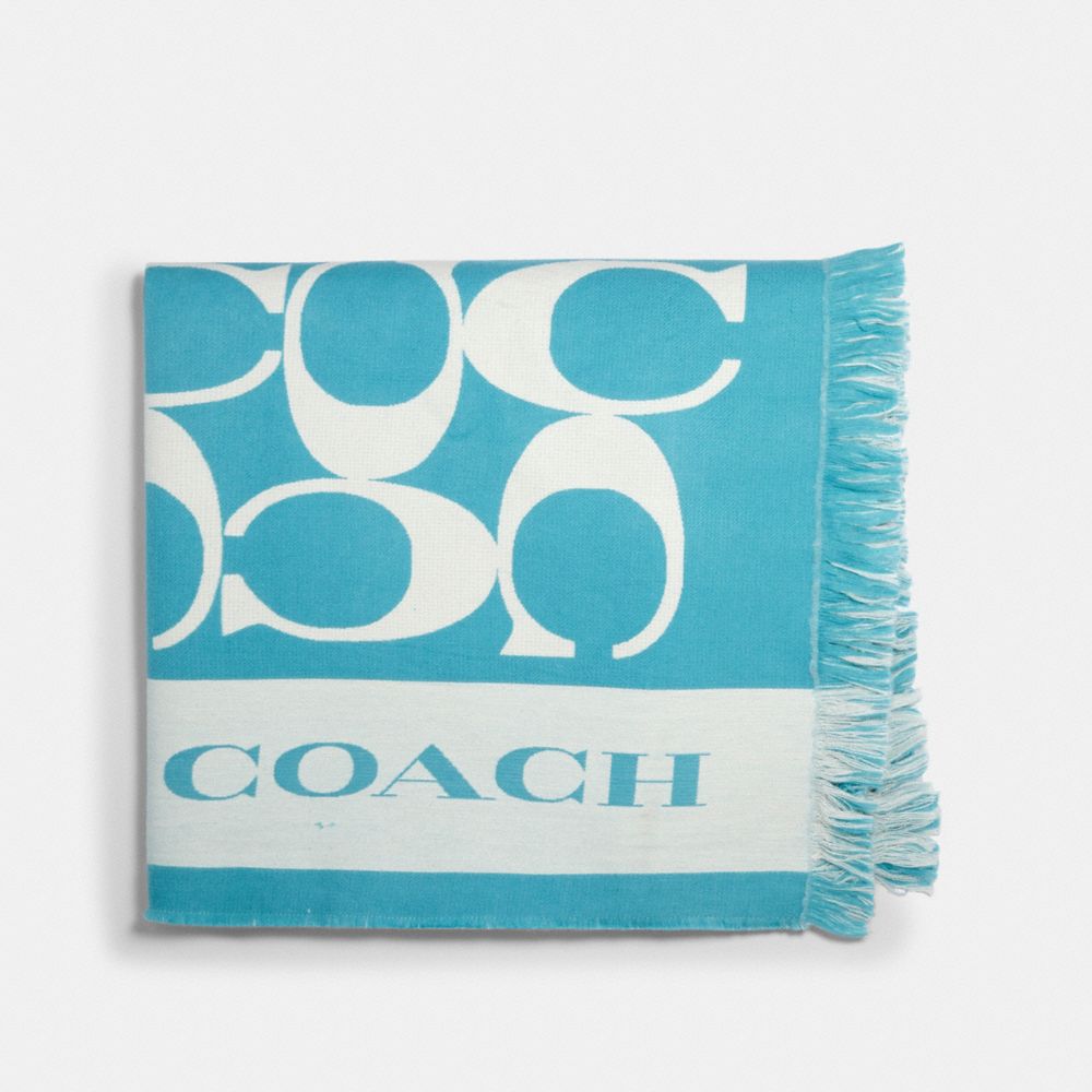 SIGNATURE BLANKET - AQUA - COACH 677