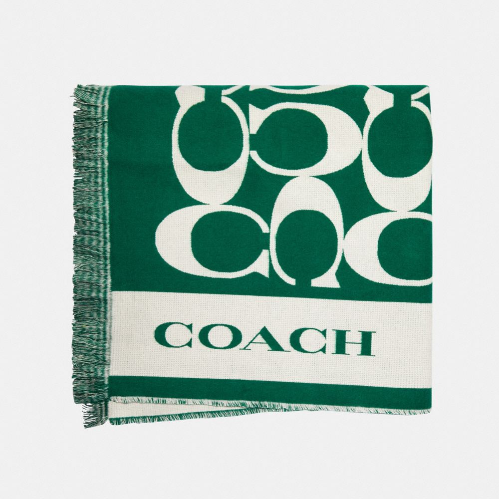 COACH SIGNATURE BLANKET - GREEN - 677