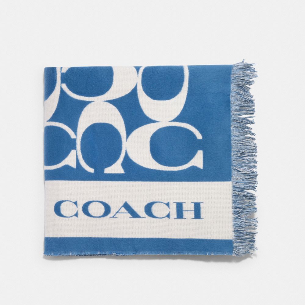 COACH SIGNATURE BLANKET - SKY BLUE - 677