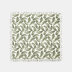BANANA LEAVES PRINT OVERSIZED SQUARE SCARF - CARGO GREEN/CHALK - COACH 678