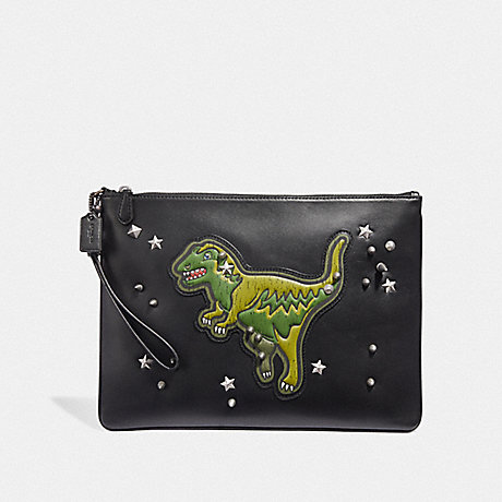 COACH POUCH 30 WITH REXY - BLACK - 67912