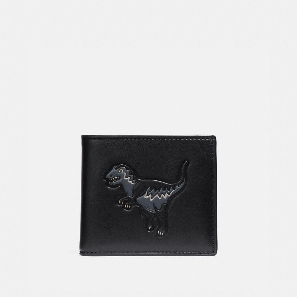 COACH 67918 Double Billfold Wallet With Rexy BLACK