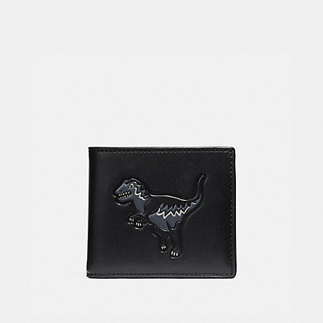 COACH Double Billfold Wallet With Rexy - BLACK - 67918