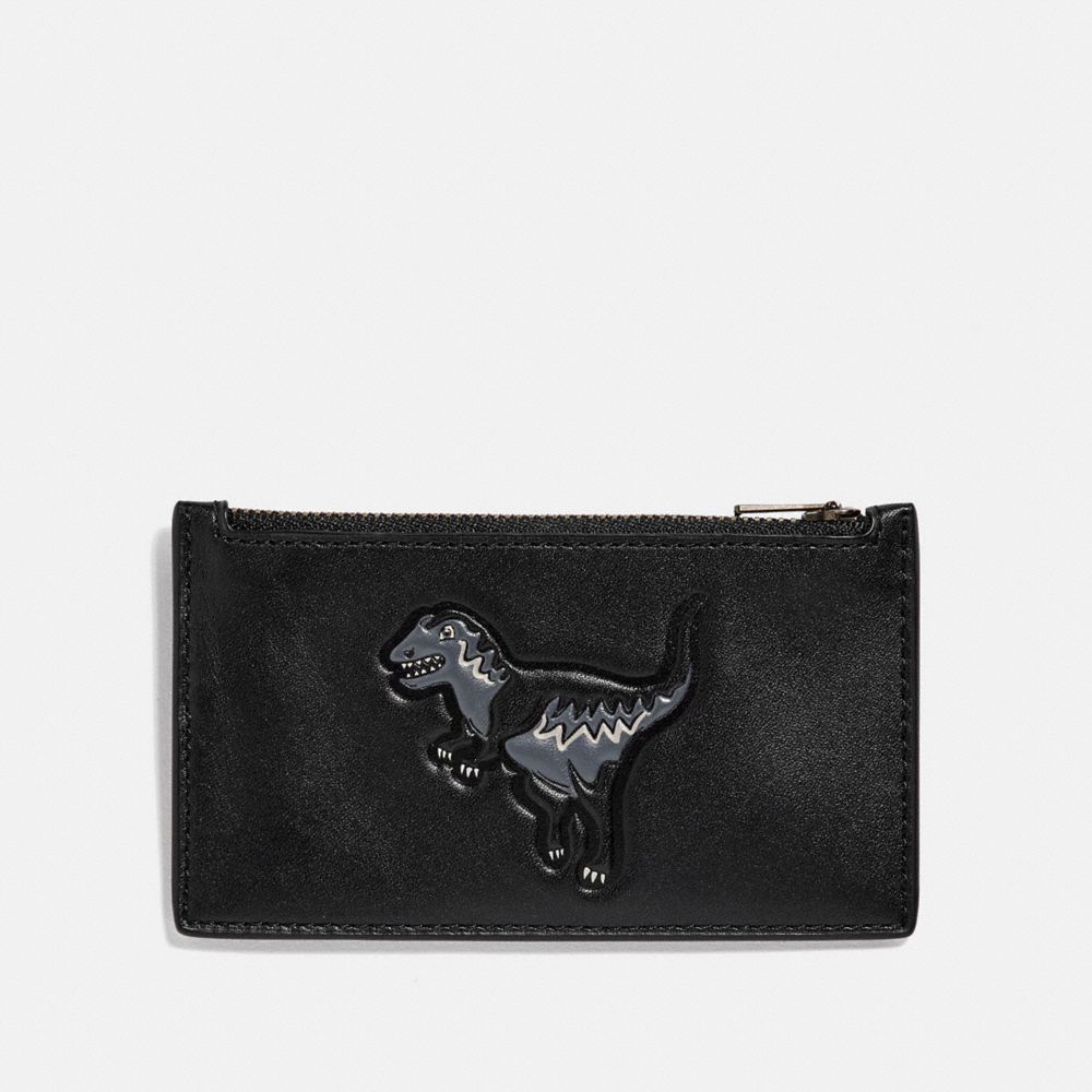 COACH 67919 Zip Card Case With Rexy BLACK