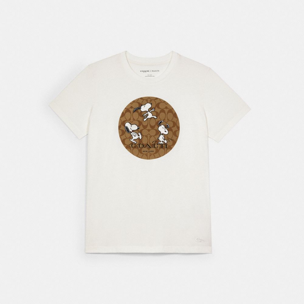 COACH X PEANUTS SNOOPY SIGNATURE T-SHIRT - WHITE. - COACH 6797