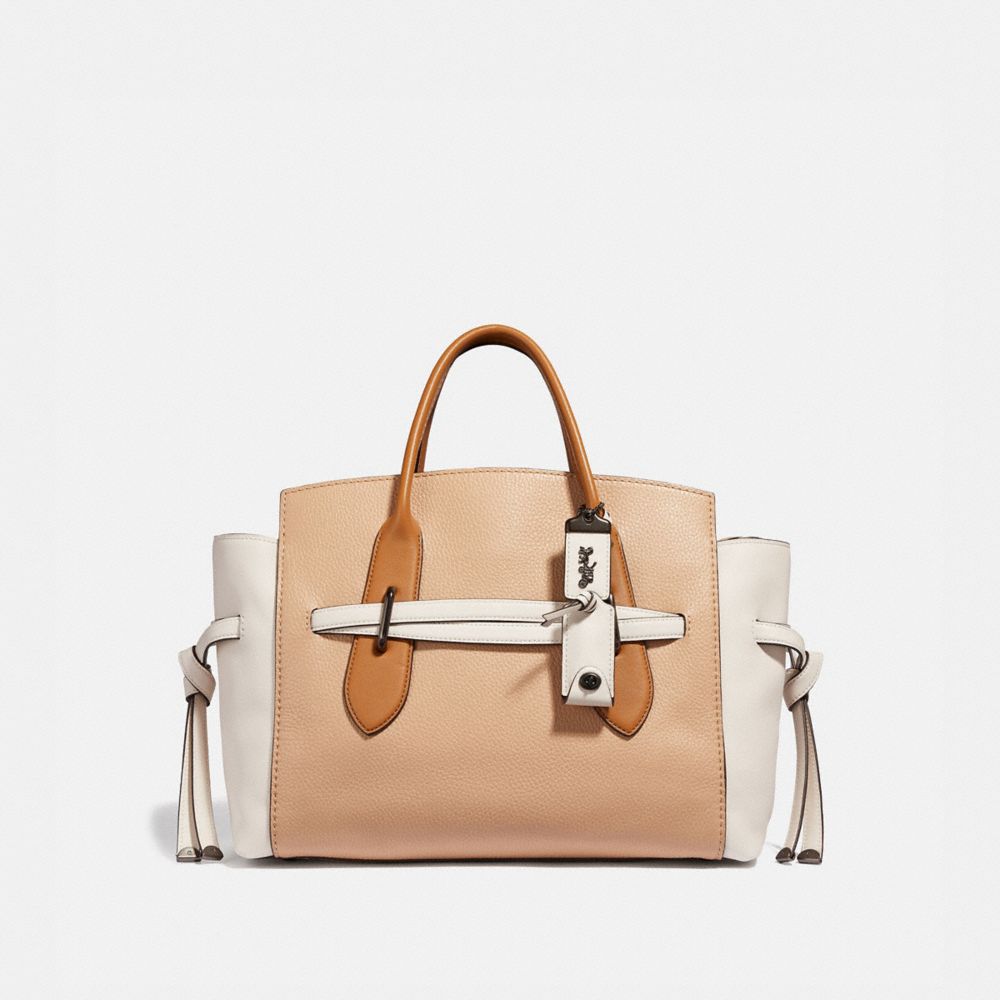 SHADOW CARRYALL IN COLORBLOCK - BEECHWOOD/PEWTER - COACH 68005