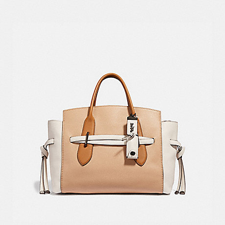 COACH SHADOW CARRYALL IN COLORBLOCK - BEECHWOOD/PEWTER - 68005