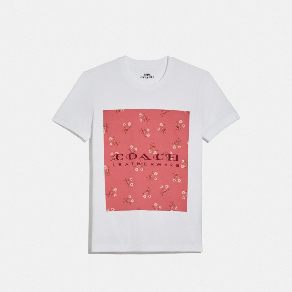 COACH MOTHER'S DAY FLORAL PRINT T-SHIRT - WHITE 1 - 68013