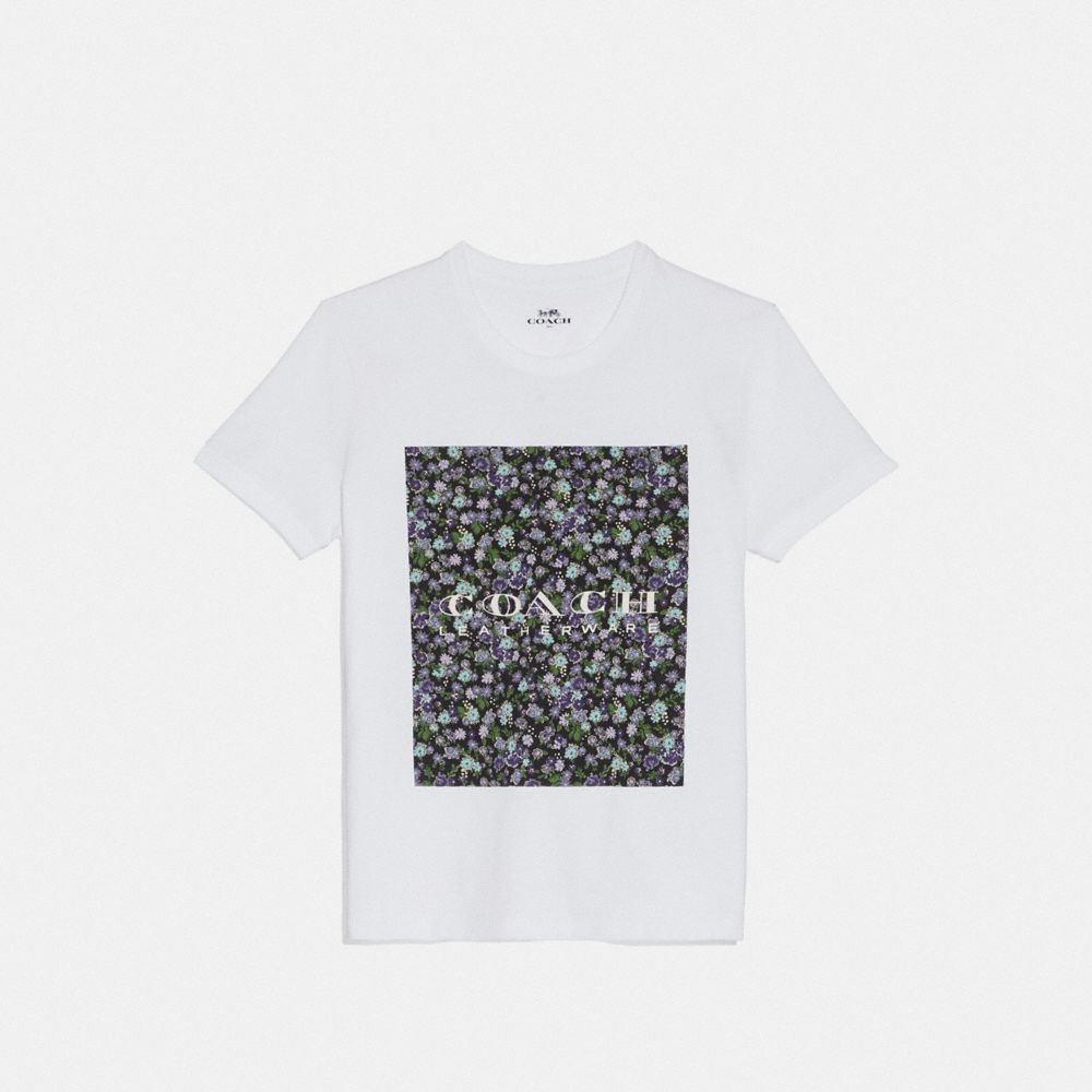 COACH MOTHER'S DAY FLORAL PRINT T-SHIRT - WHITE 2 - 68013