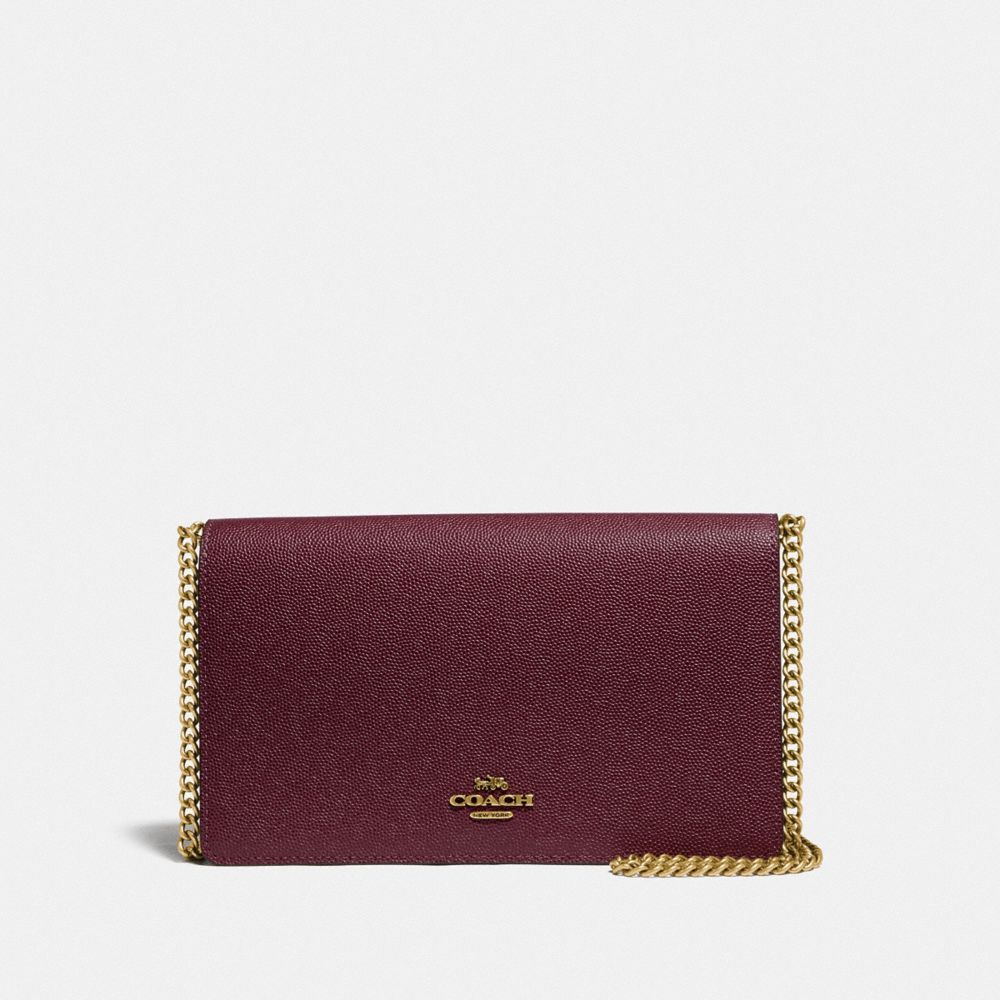 COACH 68031 CALLIE FOLDOVER CHAIN CLUTCH VINTAGE-MAUVE/BRASS