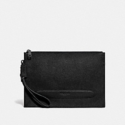 COACH 68154 Structured Pouch BLACK ANTIQUE NICKEL/BLACK