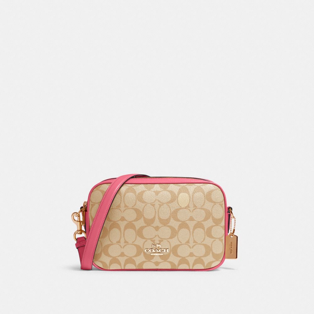 COACH 68168 - JES CROSSBODY IN SIGNATURE CANVAS IM/LIGHT KHAKI/CONFETTI PINK