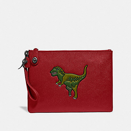 COACH TURNLOCK POUCH WITH REXY - REXY RED - 68248