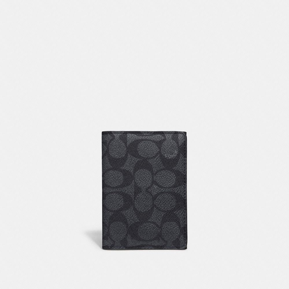 BIFOLD CARD CASE IN SIGNATURE CANVAS - 68303 - CHARCOAL